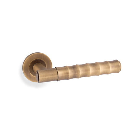 Alexander & Wilks - Spitfire Bamboo Lever on Rose - Antique Brass aw225ab