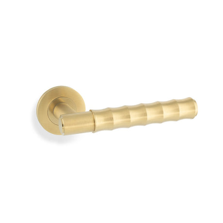 Alexander & Wilks - Spitfire Bamboo Lever on Rose - Satin Brass PVD aw225sbpvd