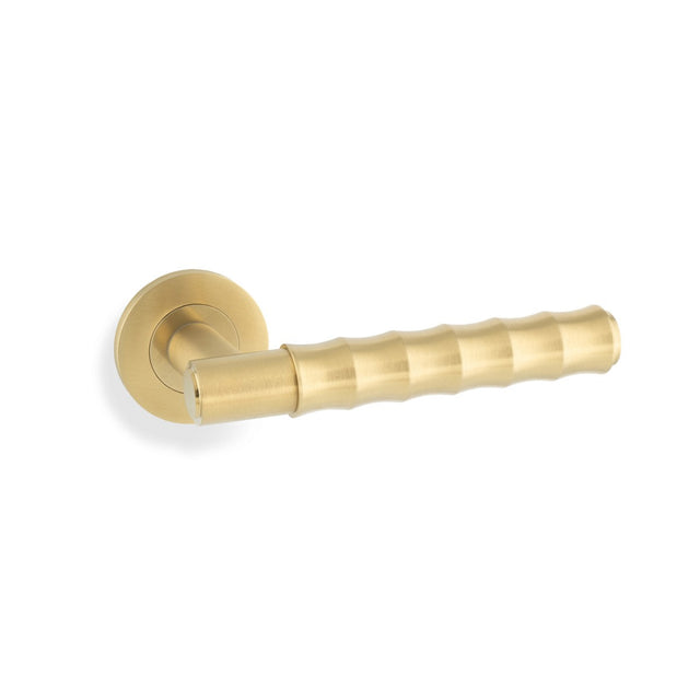 Alexander & Wilks - Spitfire Bamboo Lever on Rose - Satin Brass PVD aw225sbpvd