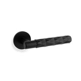 High quality image of Alexander & Wilks - Spitfire Diamond Cut Lever on Round Rose - Matt Black | Sku. aw226bl | Trade Door Handles.