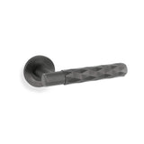 High quality image of Alexander & Wilks - Spitfire Diamond Cut Lever on Round Rose - Dark Bronze PVD | Sku. aw226dbzpvd | Trade Door Handles.