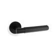 High quality image of Alexander & Wilks - Spitfire Hex Lever on Round Rose - Black | Sku. aw224bl | Trade Door Handles.