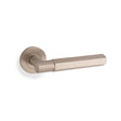 High quality image of Alexander & Wilks - Spitfire Hex Lever on Round Rose - Satin Nickel | Sku. aw224sn | Trade Door Handles.