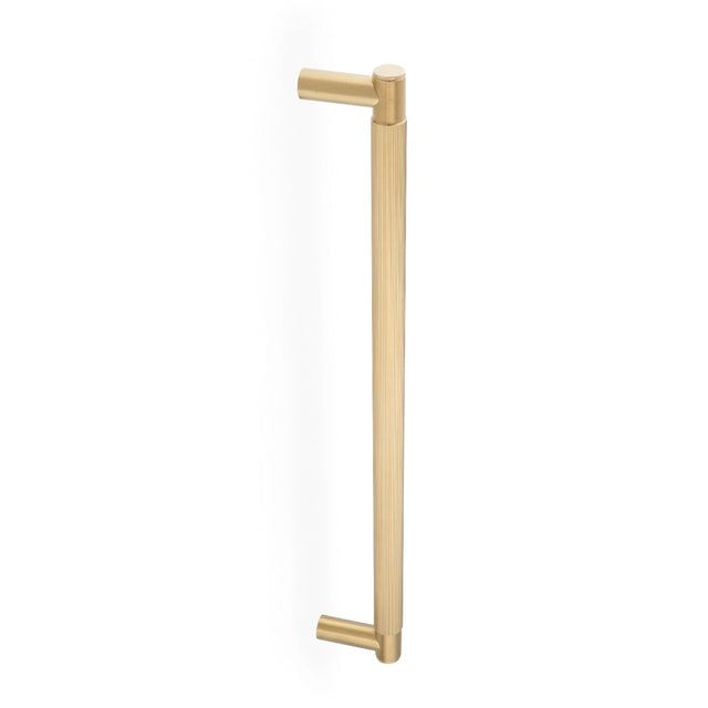 Alexander & Wilks - Spitfire Reeded 450mm Pull Handle - Satin Brass PVD aw502-450-sbpvd