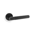 High quality image of Alexander & Wilks - Spitfire Reeded Lever on Round Rose - Black | Sku. aw222bl | Trade Door Handles.