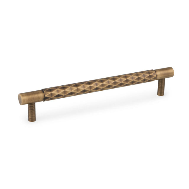 Alexander & Wilks Diamond Cut Cabinet Pull Handle - 160mm CC - Antique Brass aw846-160-ab