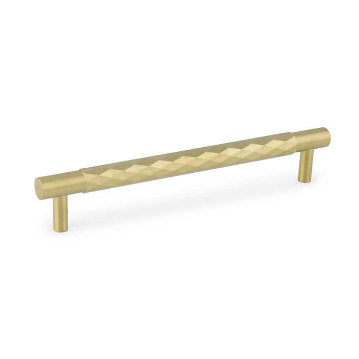 Alexander & Wilks Diamond Cut Cabinet Pull Handle - 160mm CC - Satin Brass PVD aw846-160-sb