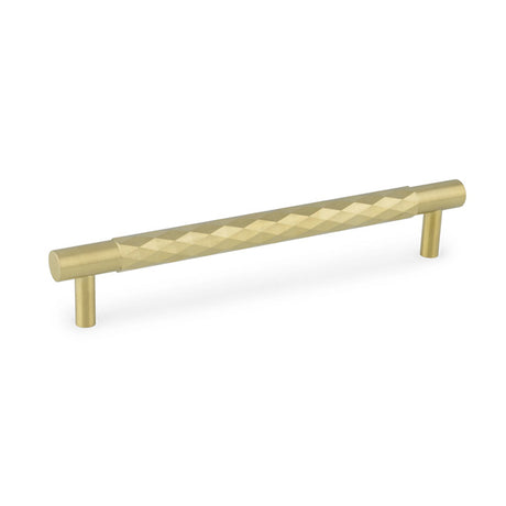 Alexander & Wilks Diamond Cut Cabinet Pull Handle - 160mm CC - Satin Brass PVD aw846-160-sb