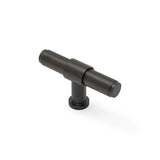 Alexander & Wilks Kingston Plain T-Bar Cupboard Knob-Dark Bronze PVD aw838p-80-dbzpvd