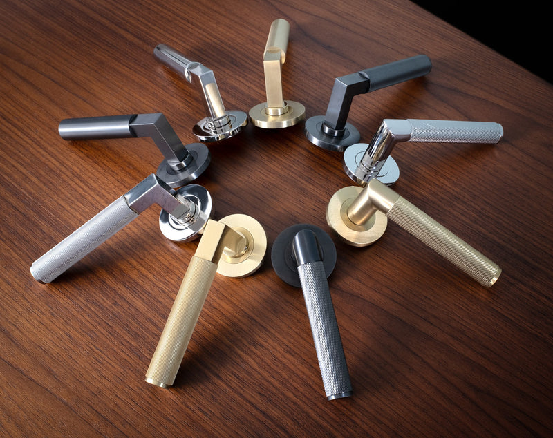Alexander and Wilks Door Handles on Round Rose 