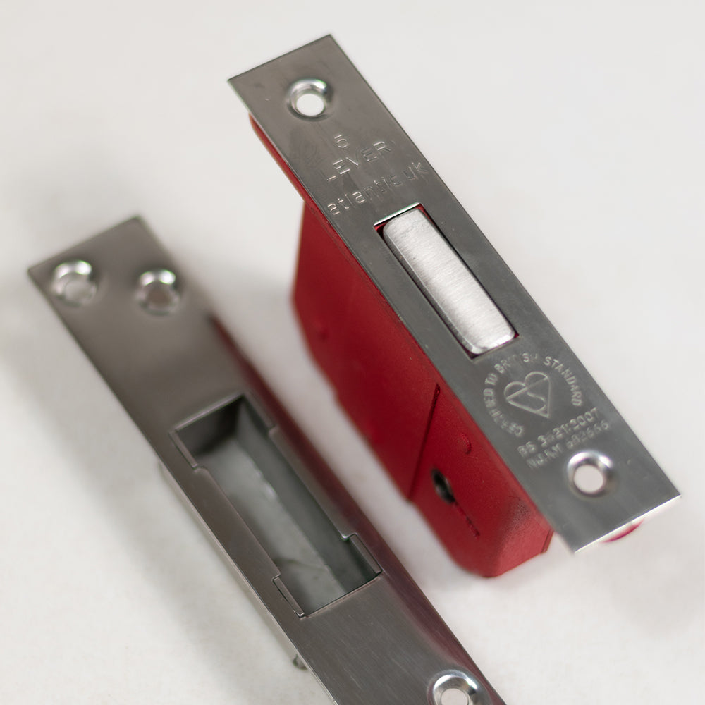 Quality image of Atlantic 5 Lever Key Deadlock [BS] Keyed Alike 3" - Distressed Silver | Sku. alkdead5lk3dska | available from Trade Door Handles.