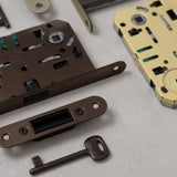 Quality image of Bonaiti Polaris 2XT Magnetic Bathroom Lock 60mm backset - Satin Brass | Sku. bon2xtwc60sb | available from Trade Door Handles.