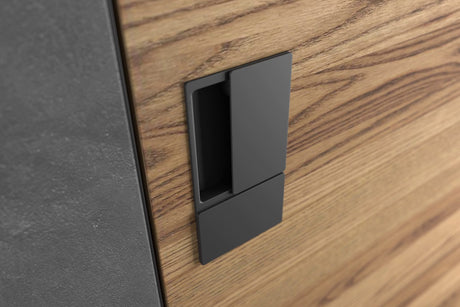 Quality image of AGB Wave Flush Pocket Door Handle Set - Matt Black | Sku. agbwlpdmb | available from Trade Door Handles.