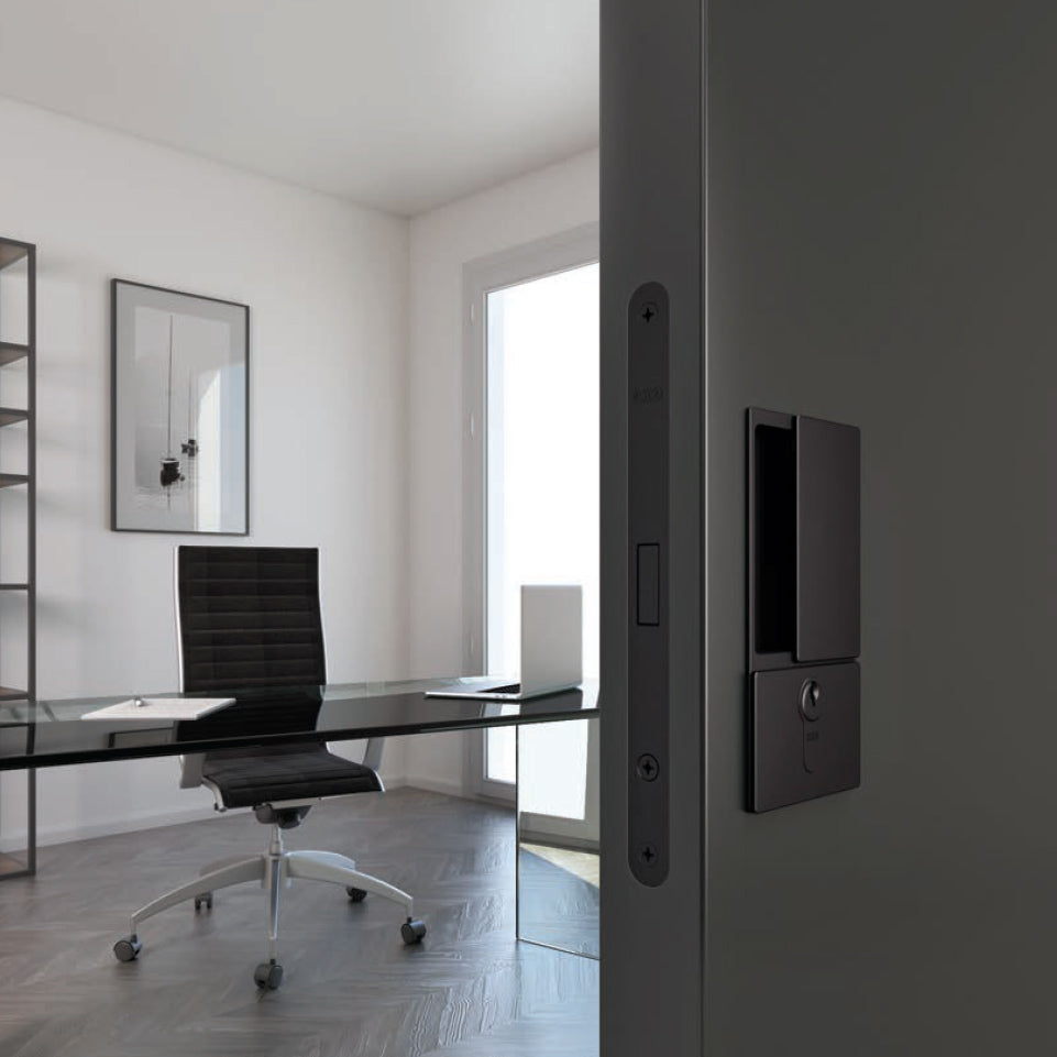 Quality image of AGB Wave Flush Door Handle & Euro Profile Lock Set - White | Sku. agbwewh | available from Trade Door Handles.