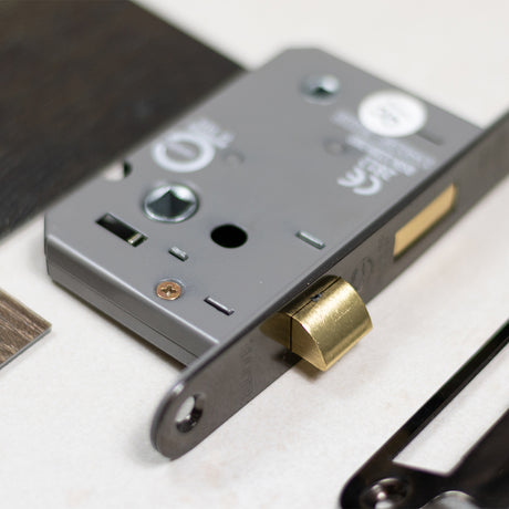 Quality image of Atlantic Bathroom Lock [CE] 2.5" - Satin Nickel | Sku. alkbath25sn | available from Trade Door Handles.