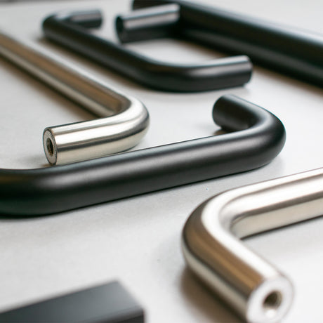 Quality image of Atlantic D Cabinet Pull Handle 100mm x 10mm - Matt Black | Sku. acpc10010mb | available from Trade Door Handles.