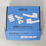 Quality image of Old English Durham Door Handle Pack (Latch Set - 3" CE Latch, 4" Slim Knuckle Hinges x2) - Distressed Silver | Sku. adpoe127ds6 | available from Trade Door Handles.