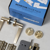 Quality image of Eco Surf Door Handle Pack (Latch Set - 2.5" CE Latch, 3" Fire Rated Hinges x3) - Satin Chrome | Sku. adpeco60sc1 | available from Trade Door Handles.