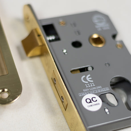 Quality image of Atlantic Euro Radius Corner Sashlock [CE] 3" - Satin Nickel | Sku. alkrcsashe3sn | available from Trade Door Handles.
