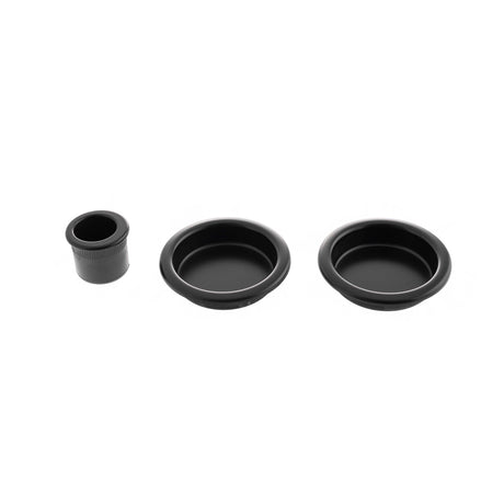 Quality image of AGB Sliding Door Flush Pull Round - Matt Black | Sku. b019201093 | available from Trade Door Handles.