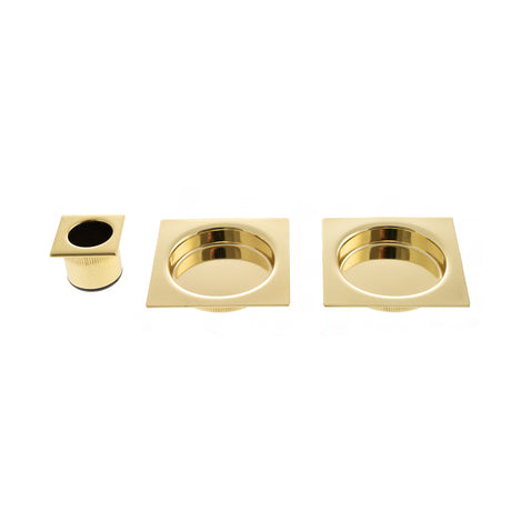 Quality image of AGB Sliding Door Flush Pull Square - Polished Brass | Sku. b019301003 | available from Trade Door Handles.