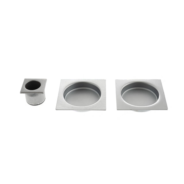 Quality image of AGB Sliding Door Flush Pull Square - Satin Chrome | Sku. b019301032 | available from Trade Door Handles.