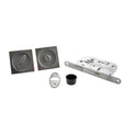 Quality image of AGB Sliding Door Bathroom Lock Set with Square Flush Handle - Satin Chrome | Sku. b046515034 | available from Trade Door Handles.