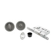 Quality image of AGB Sliding Door Bathroom Lock Set with Round Flush Handle - Satin Chrome | Sku. b046815034 | available from Trade Door Handles.