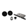 Quality image of AGB Sliding Door Bathroom Lock Set with Round Flush Handle - Matt Black | Sku. b046815093 | available from Trade Door Handles.