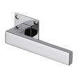 High quality image of the Heritage Brass Door Handle Lever Latch on Square Rose Delta BH Design Polished Chrome Finish | Sku. bau1928-pc | Discounted prices available from Trade Door Handles