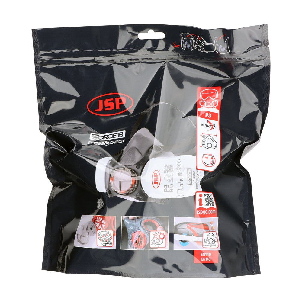 This is an image of Timco - Force 8 Half-Mask & Filters Medium (1 Each Bag) BHT0A30L5N00