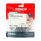 This is an image of Timco - Round Lost Head Nails - Bright 40 x 2.36mm (0.5 Kg TIMbag) BLH40MB