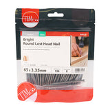This is an image of Timco - Round Lost Head Nails - Bright 65 x 3.35mm (0.5 Kg TIMbag) BLH65MB