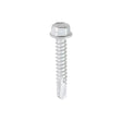 This is an image of Timco - Metal Construction Light Section Screws - Hex - Self-Drilling - Bi-Metal - Exterior - Silver Organic 5.5 x 32mm - (100 PCS Box) BML32