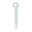 This is an image of Timco - Metal Construction Light Section Screws - Hex - Self-Drilling - Bi-Metal - Exterior - Silver Organic 5.5 x 38mm - (100 PCS Box) BML38