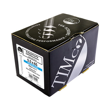 This is an image of Timco - Metal Construction Timber to Light Section Screws - Countersunk - Wing-Tip - Self-Drilling - Bi-Metal - Exterior - Silver Organic 4.8 x 38mm - (200 PCS Box) BMLW38