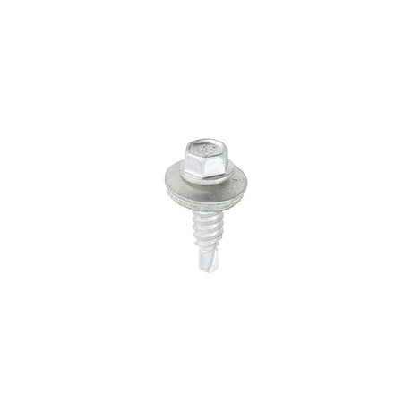 This is an image of Timco - Metal Construction Stitching Screws - For Sheet to Sheet - Hex - EPDM Washer - Bi-Metal - Exterior - Silver Organic 6.3 x 22mm - (100 PCS Box) BMS22W16