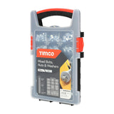 This is an image of Timco - Mixed Bolts, Nuts and Washers Grab Pack - Zinc - (500 PCS Tray) BNWGPACK