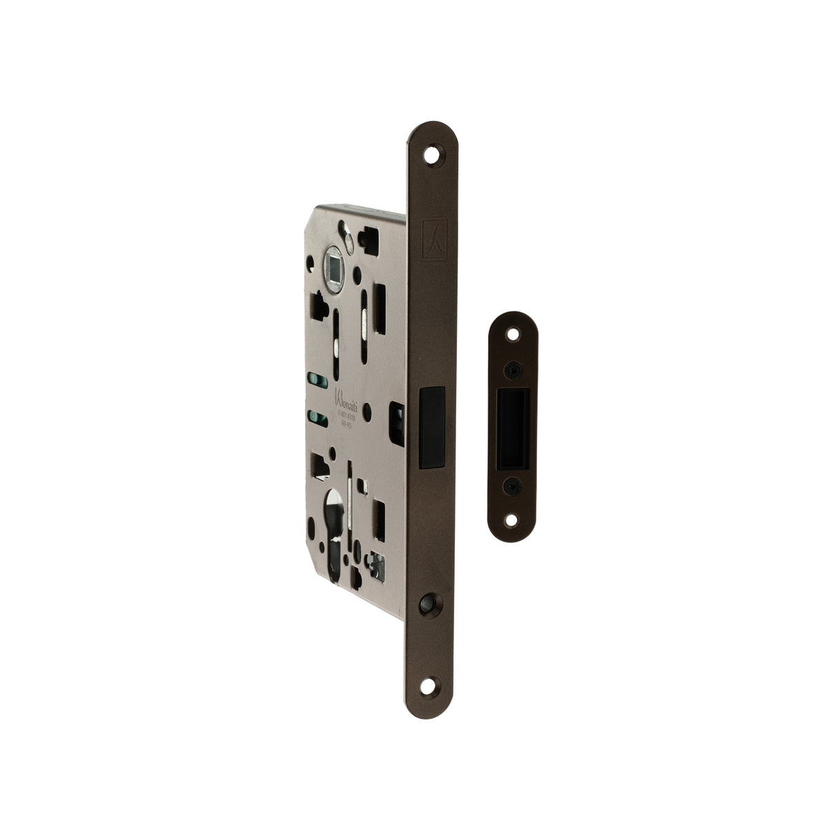 Quality image of Bonaiti Polaris 2XT Magnetic Euro Profile Sashlock 60mm backset - Bronze | Sku. bon2xte60b | available from Trade Door Handles.
