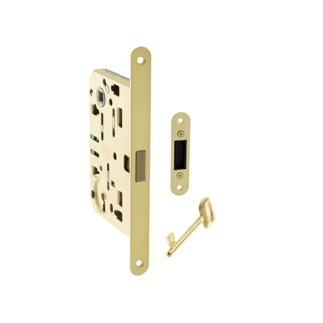 Quality image of Bonaiti Polaris 2XT Magnetic Key Sashlock 60mm backset - Satin Brass | Sku. bon2xtlk60sb | available from Trade Door Handles.