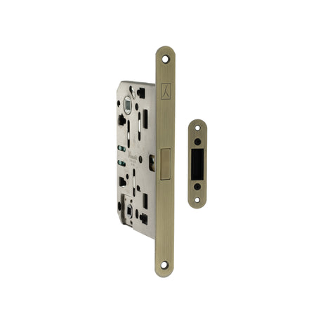 Quality image of Bonaiti Polaris 2XT Magnetic Bathroom Lock 60mm backset - Matt Antique Brass | Sku. bon2xtwc60mab | available from Trade Door Handles.