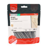 This is an image of Timco - Oval Nails - Bright 65mm (0.5 Kg TIMbag) BON65MB