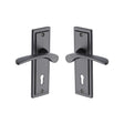 High quality image of the Sorrento Door Handle Lever Lock Boston Design Matt Black Finish
 | Sku. bos1000-blk | Discounted prices available from Trade Door Handles
