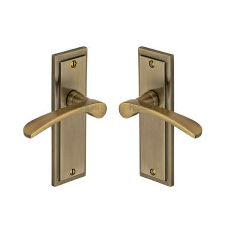 High quality image of the Sorrento Door Handle Lever Latch Boston Design Antique on Zinc finish | Sku. BOS1010-AZ | available to order from Trade Door Handles.