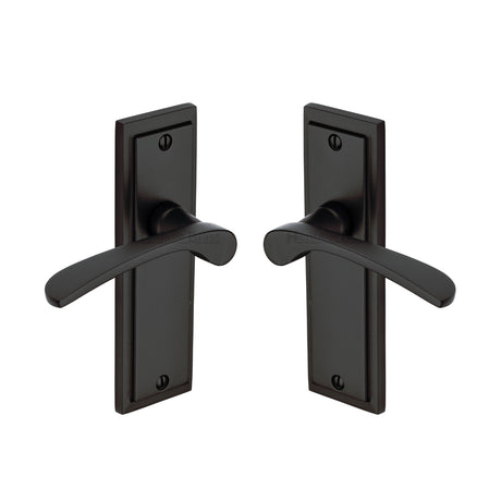 High quality image of the Sorrento Door Handle Lever Latch Boston Design Matt Black finish | Sku. BOS1010-BLK | available to order from Trade Door Handles.