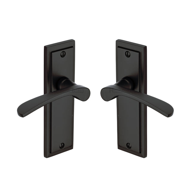 High quality image of the Sorrento Door Handle Lever Latch Boston Design Matt Black finish | Sku. BOS1010-BLK | available to order from Trade Door Handles.