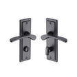High quality image of the Sorrento Door Handle for Bathroom Boston Design Matt Black Finish
 | Sku. bos1030-blk | Discounted prices available from Trade Door Handles