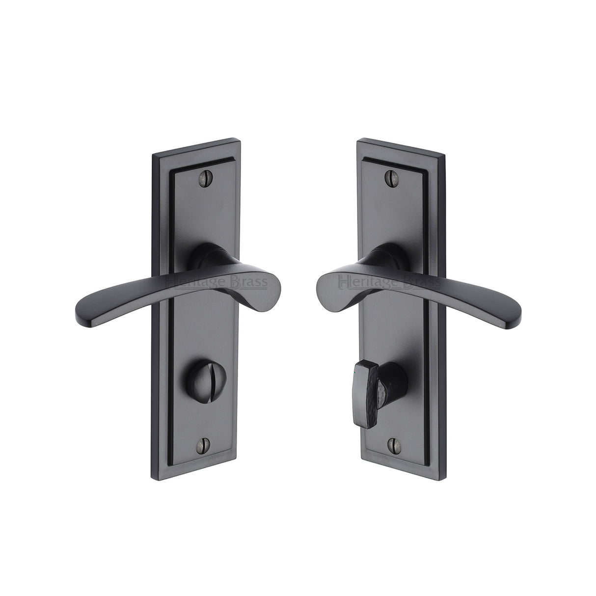 High quality image of the Sorrento Door Handle for Bathroom Boston Design Matt Black Finish
 | Sku. bos1030-blk | Discounted prices available from Trade Door Handles