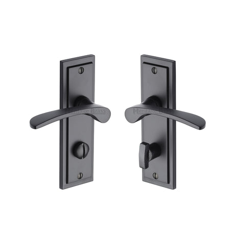 High quality image of the Sorrento Door Handle for Bathroom Boston Design Matt Black Finish
 | Sku. bos1030-blk | Discounted prices available from Trade Door Handles