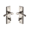 High quality image of the Sorrento Door Handle for Bathroom Boston Design Satin Nickel on Zinc finish | Sku. BOS1030-SNZ | available to order from Trade Door Handles.